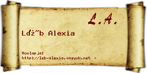 Léb Alexia névjegykártya
